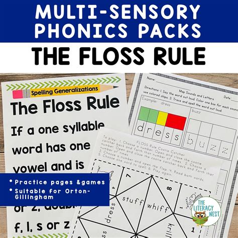 Floss Rule Flsz Spelling Practice For Orton Gillingham Lessons The