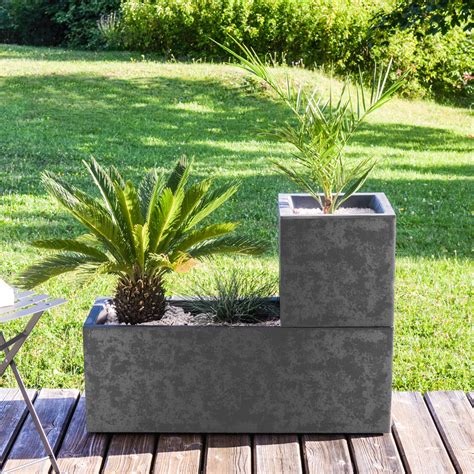 Offres groupées Lot de 1 Jardinière BASALTUP et 1 Pot Carré BASALT