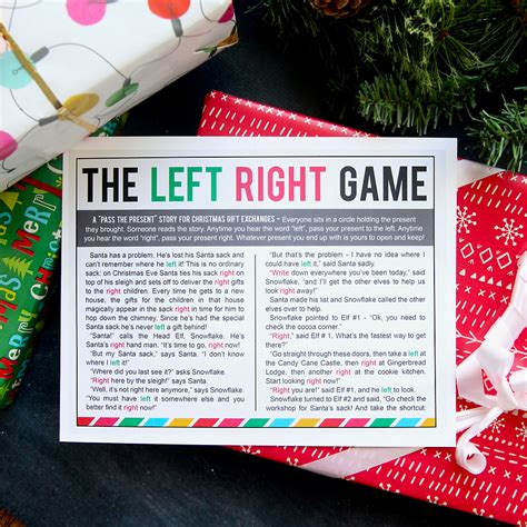 Printable Left And Right Christmas Game