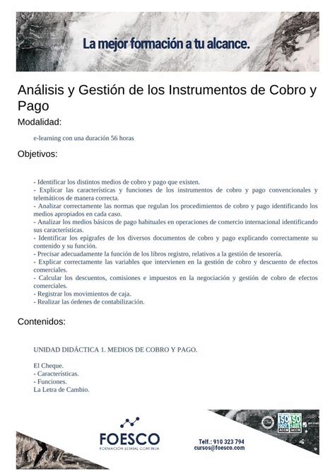 Pdf An Lisis Y Gesti N De Los Instrumentos De Cobro Y Pago Pdfslide Net