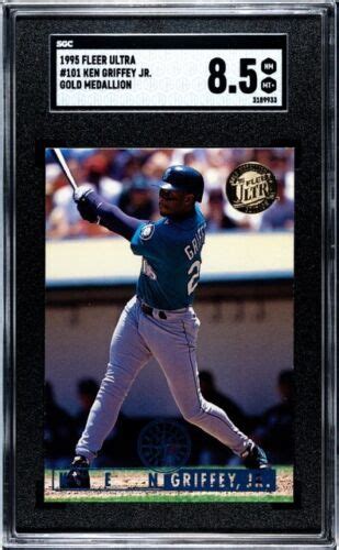 1995 Fleer Ultra 101 Ken Griffey Jr Gold Medallion Seattle SGC 8 5 NM