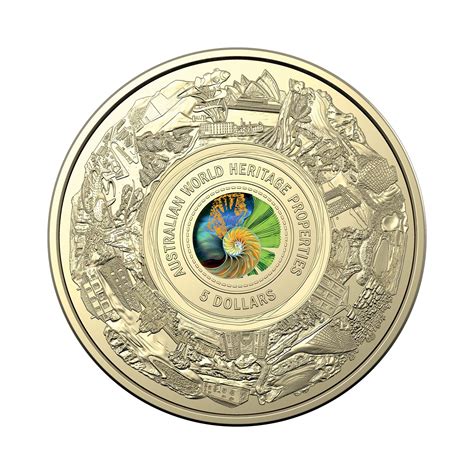 2023 Australian World Heritage 5 AlZnBr Coloured Frosted Uncirculated