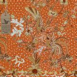 Kain Batik Kualitas Ekspor Batik Motif Bunga Burung V1 Orange Soft