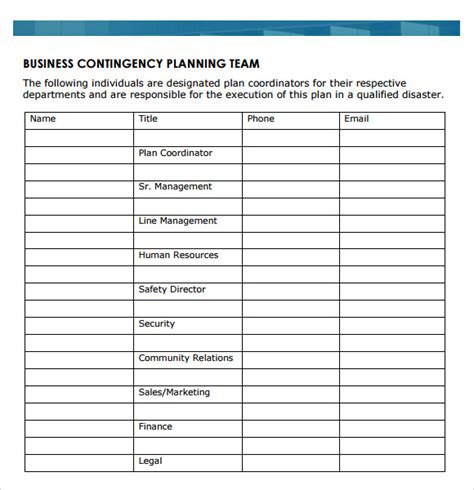 12 Sample Business Continuity Plan Templates Sample Templates