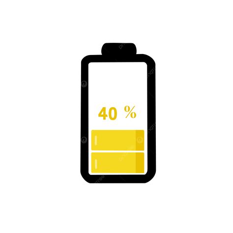 Forty Percent Battery Level Yellow Indicator Mobile, Battery Level