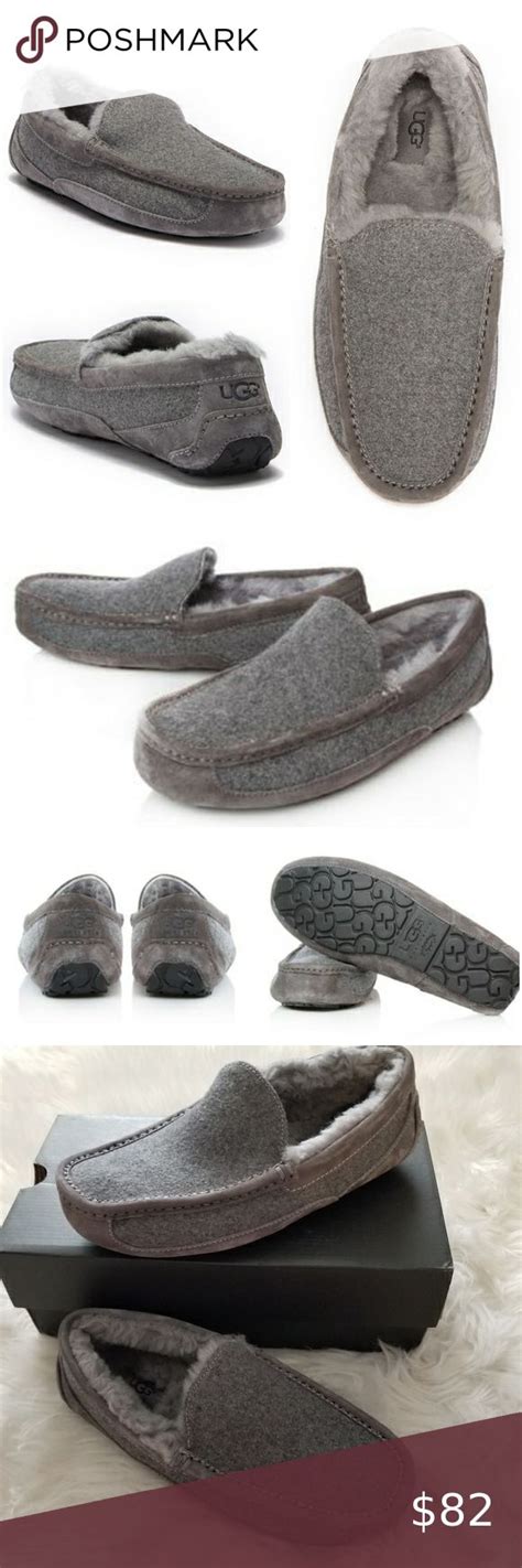 Ugg Ascot Mens Wool Slippers Grey Ugg Ascot Uggs Slippers