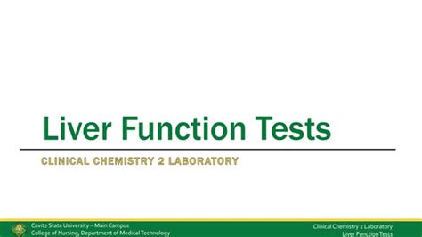 Liver Function Tests Explained Ppt