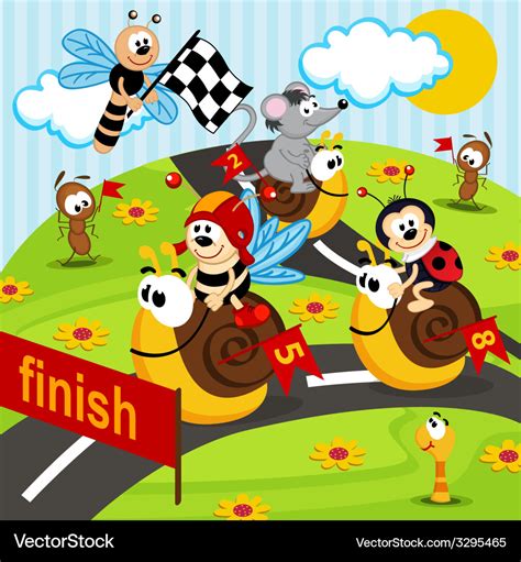 Race Snails Royalty Free Vector Image VectorStock