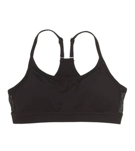 Aerie Fit Racerback Bra True Black Aerie For American Eagle Racerback Bra Low Impact