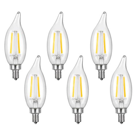 Edishine E12 Dimmable Led Light Bulbs5w60w Equivalent 500lm 2700k Warm White 6 Pack Led