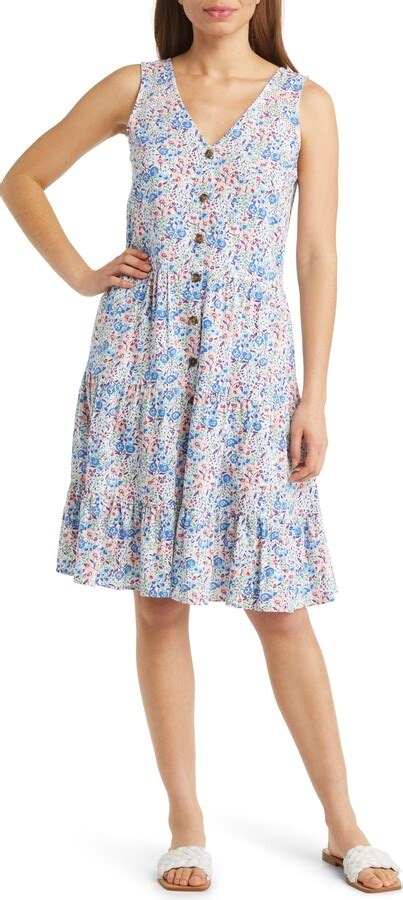 Caslon Floral Sleeveless Dress Shopstyle