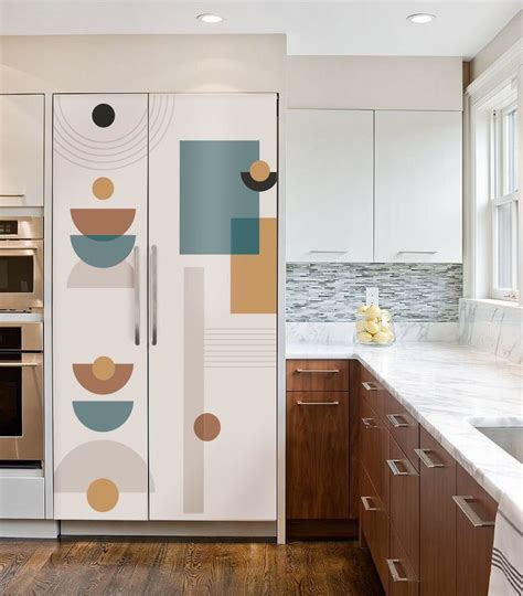 Geometric Fridge Wrap Boho Refrigerator Wrap Vinyl Side By Side