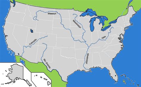 Major Rivers In Usa Map United States Map