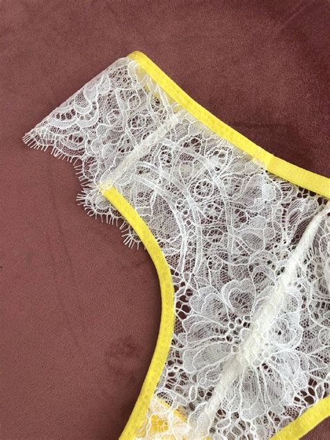 Nude Lingerie Set Summer Lingerie With Yellow Elastics Etsy