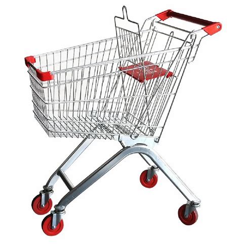 Mild Steel Silver Heavy Duty Shopping Trolley For Supermarket Load