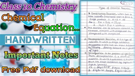 Class 10 Chemistry Chapter 1 Notes Chemistry Class 10 Chapter 1 Notes