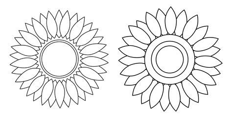 Large Printable Sunflower Stencils