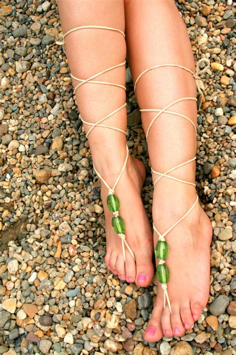 Foot Jewelry Crochet Barefoot Sandals Beach Wear Nude Shoes Anklet Ready To Ship Etsy