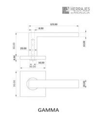 Manivela Con Roseta Cuadrada En Acero Inox Modelo Gamma