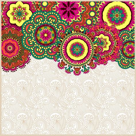 Ornamental Floral Background With Circle Flower Design Stock Vector By ©karakotsya 13587754