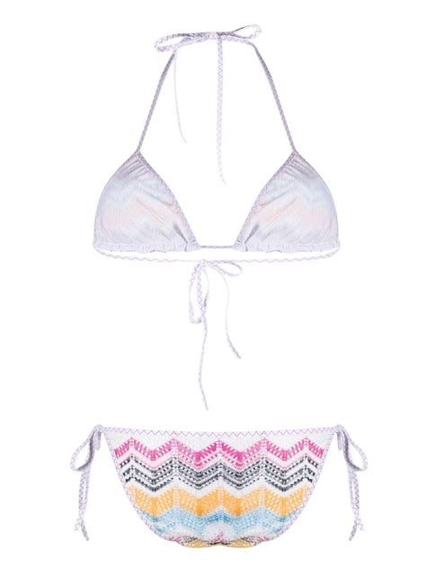 Missoni Zigzag Print Bikini Set Farfetch