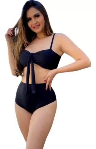 Biquini Cintura Alta Hot Pants Moda Praia Blogueira C Bojo MercadoLivre
