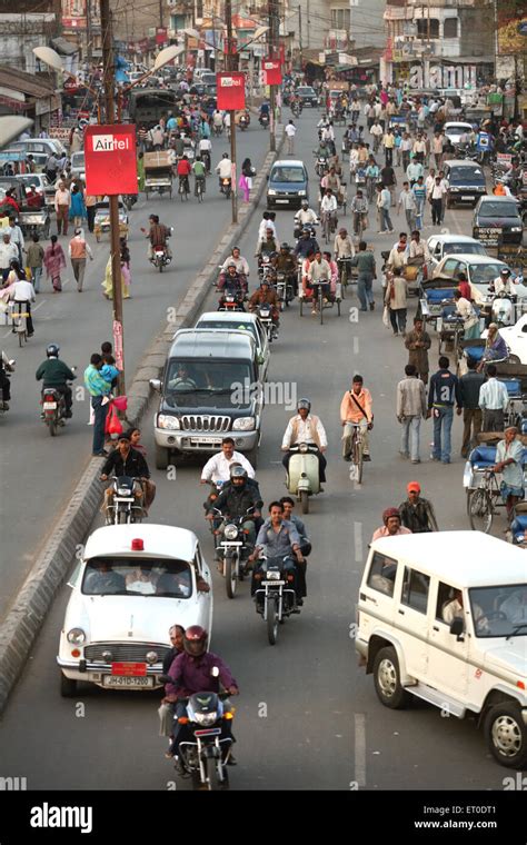 Busy street of Ranchi city capital of Jharkhand ; India Stock Photo - Alamy