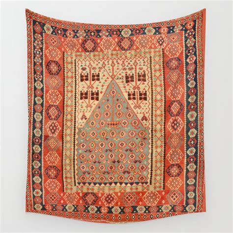 Antique Erzurum Turkish Kilim Rug Print Wall Tapestry by Vicky Brago-Mitchell® | Society6