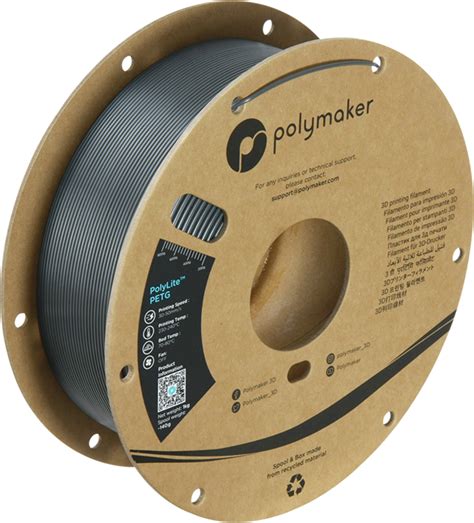 Polymaker PolyLite PETG Dark Grey 3DJake International