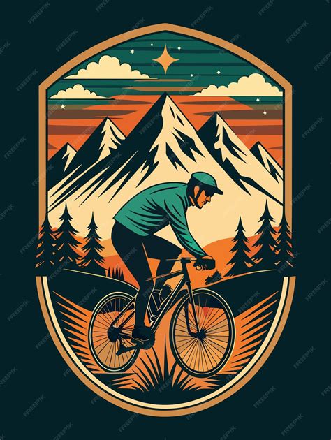 Premium Vector | Vintagestyled mountain biking design featuring a