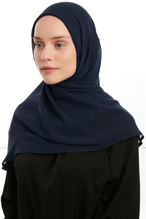 Eylem Navy Blue One Piece Chiffon Hijab Hijab