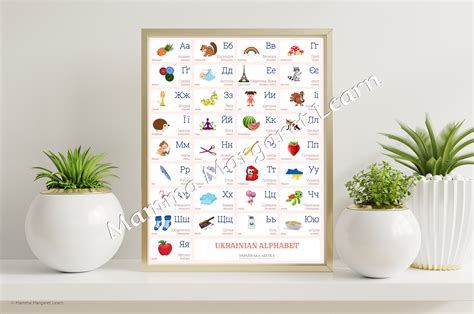 UKRAINIAN Alphabet POSTER Print With Words and English - Etsy