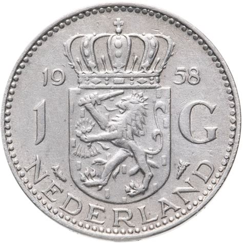 Монета Нидерланды 1 гульден (gulden) 1958 стоимостью 956 руб.