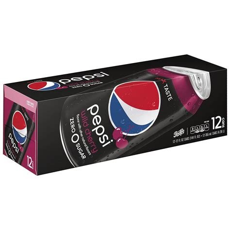 Pepsi Zero Sugar Wild Cherry Soda 12 Count 12 Fl Oz Each