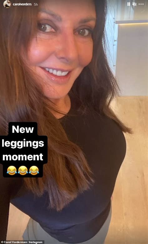 Carol Vorderman 60 Displays Her Sensational Curves In A Pair Of Khaki Green Gym Leggings