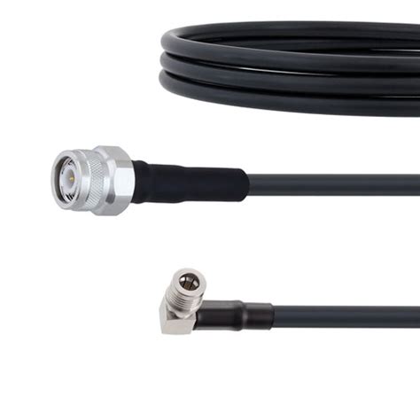 Low Loss TNC Male To RA QMA Male Cable LMR 240 UF Coax In 12 Inch With