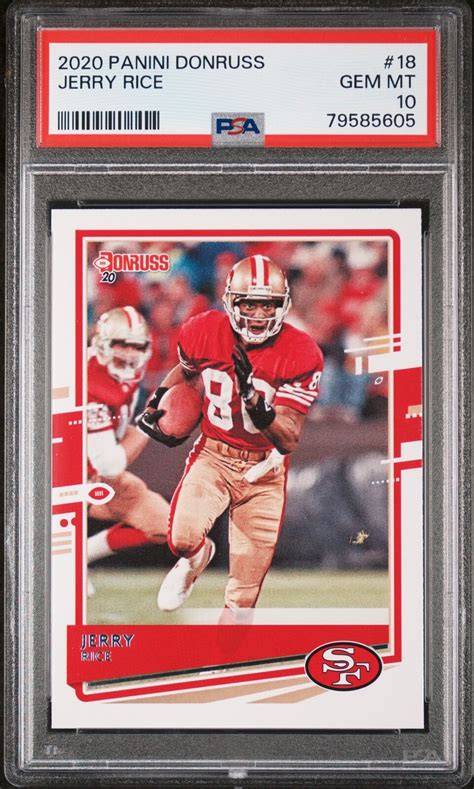 Jerry Rice 2020 Panini Donruss Football Card 18 Graded PSA 10 EBay