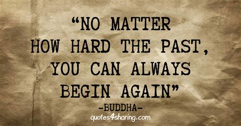 No Matter How Hard The Past You Can Always Begin Again Buddha