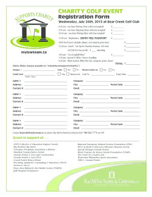 Fillable Online Charity Golf Event Registration Form Fax Email Print