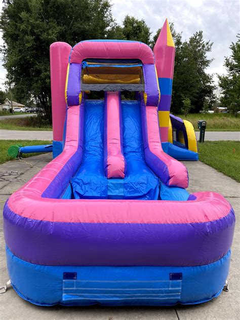 Princess Combo Bounce House And Wet Slide Rebound Party Rentals