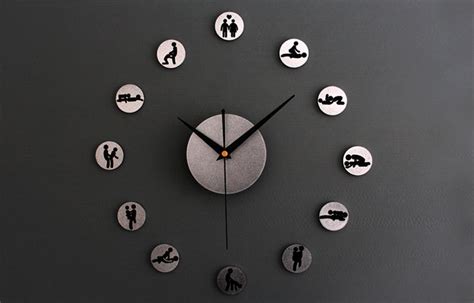 DIY Creative Wall Clocks Funny Sex Positions Stickers Watch Novelty