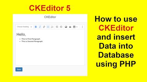 How To Use Ckeditor And Save Data Into Database Using Php Ckeditor