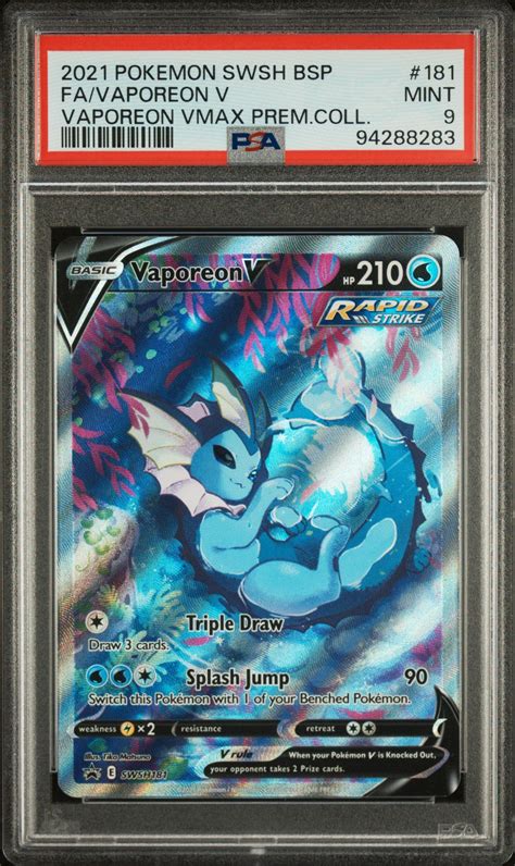 2021 Pokemon Swsh Black Star Promo 181 Full Artvaporeon V Vaporeon