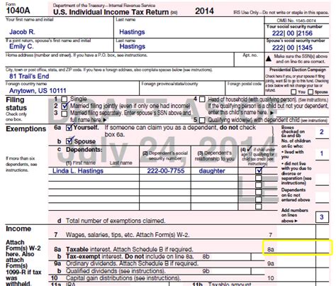 Understanding Taxes Simulation Completing A Tax Return Using Form