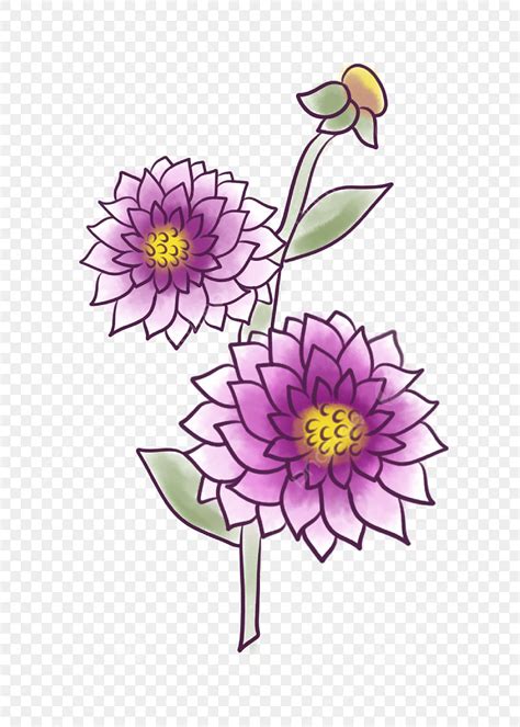 Flower Bloom PNG Picture, Purple Blooming Flowers Illustration