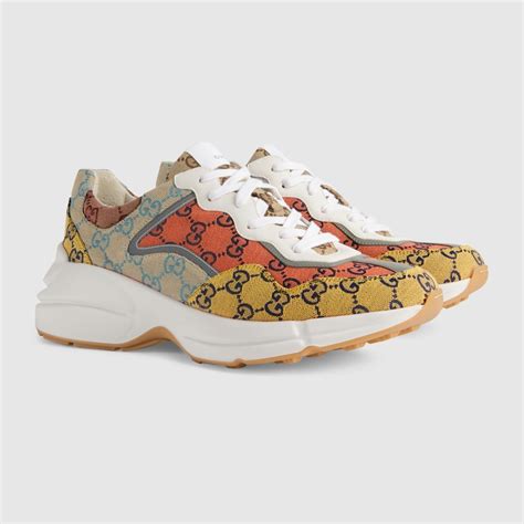 Mens Rhyton Gg Multicolor Sneaker In Multicolor Canvas Gucci® Us