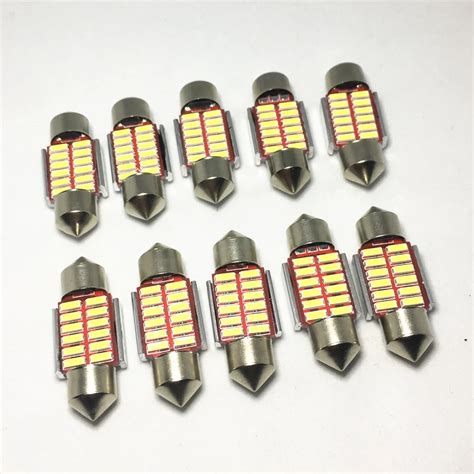 10PCS Festoon 31mm 36mm 39mm 42mm LED C5W C10W Super Bright 4014 SMD