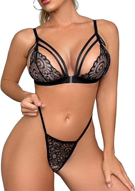 Niwicee Dessous Set Dame Tiefer V Ausschnitt Halfter Spitze Reizw Sche