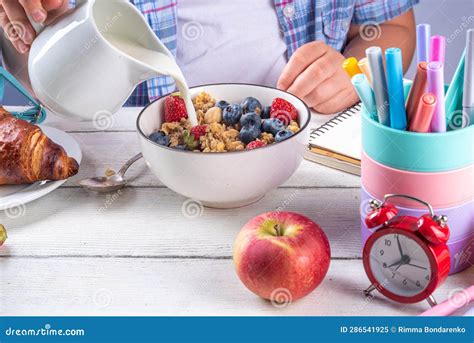 School Kids Healthy Morning Breakfast Stock Image - Image of snack, vegetables: 286541925