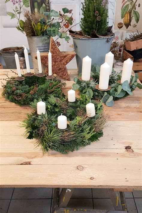 3 Adventskranz Ideen für euch Einladung zu meinem Workshop Mrs Greenery